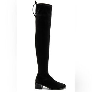 Free People - Coast to Coast Over the Knee Boot in Black Suede, Size 37